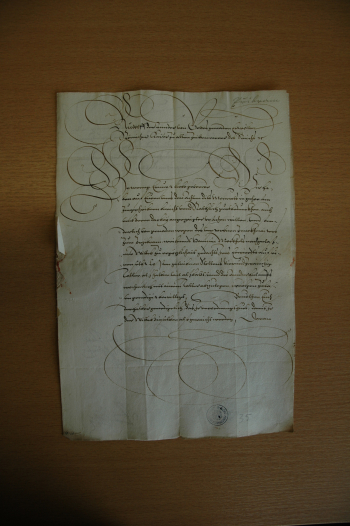 List Rudolfa II. ohledně zaplacení Margarethě Möckelové za štolu, kterou vyrazil její zemřelý manžel, 1580. Strana A. Zdroj: SOkA Příbram