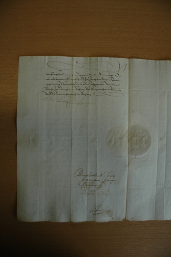 List Rudolfa II. ohledně zaplacení Margarethě Möckelové za štolu, kterou vyrazil její zemřelý manžel, 1580. Strana B. Zdroj: SOkA Příbram