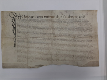Privilegium Jana Trčky z Vitence, 1526. Zdroj: SOA v Praze - SOkA Příbram